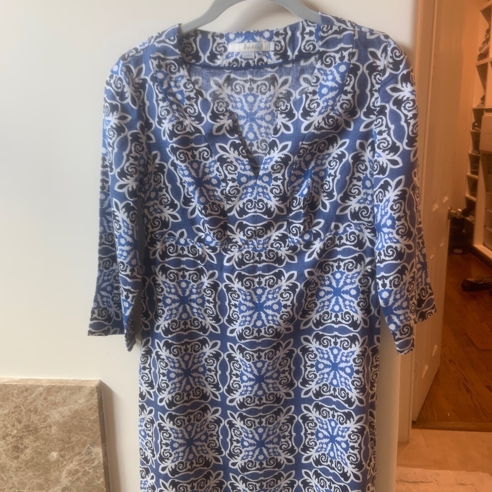 Boden Linen Tunic Dress with 3/4 sleeves